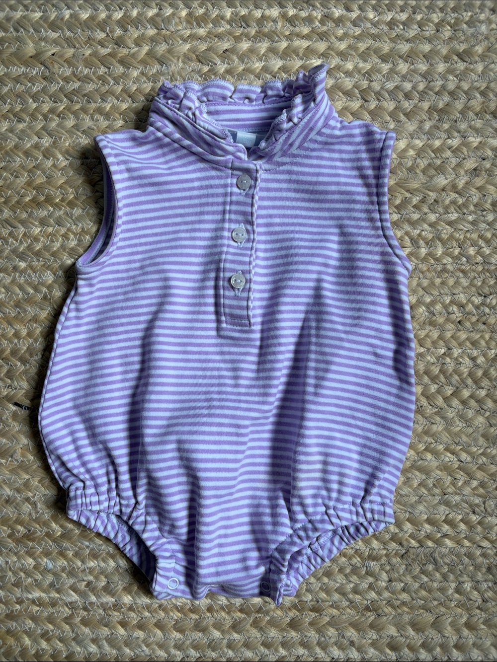 Little English Hastings bubble lavender white stripe, 12M